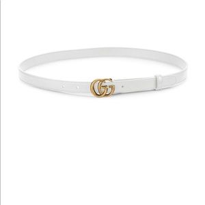 white thin gucci belt